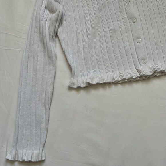 ⭐️nwt Kate Kasin Long Sleeve Button Down V Neck Lace Trim Knit Cardigan⭐️ - Picture 10 of 11